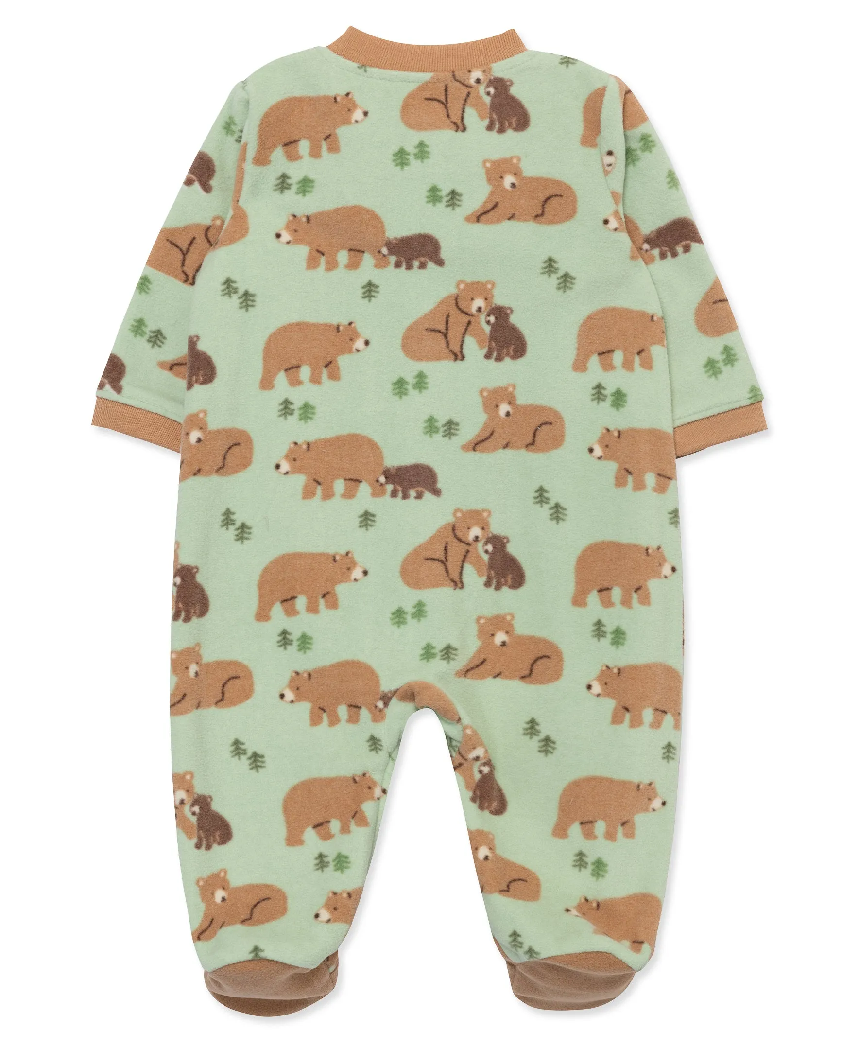 Bear Fleece 2-Way-Zip Sleeper Footie (3M-9M)
