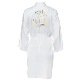 Botanical The Bride Satin Spa Robe Dressing Gown