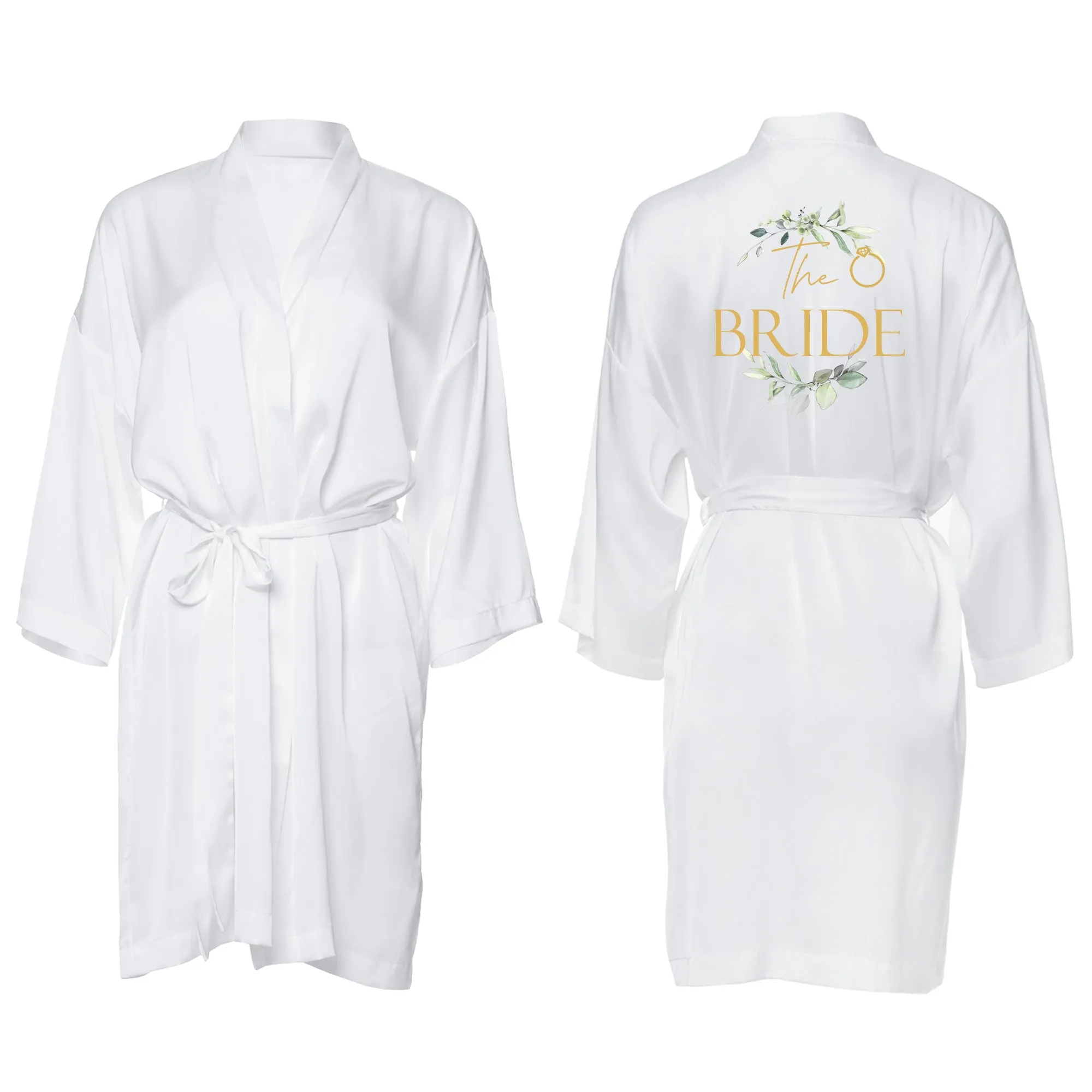 Botanical The Bride Satin Spa Robe Dressing Gown