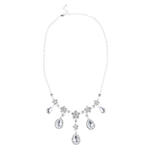 Bridal Wedding Jewelry Set Crystal Rhinestone Gorgeous Multi Teardrop Dangles SV