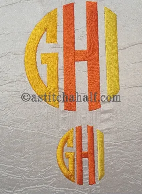 Circle Monogram Letters GHI