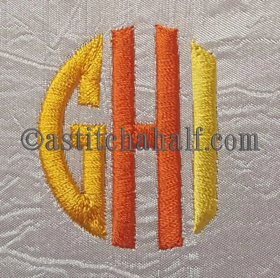 Circle Monogram Letters GHI
