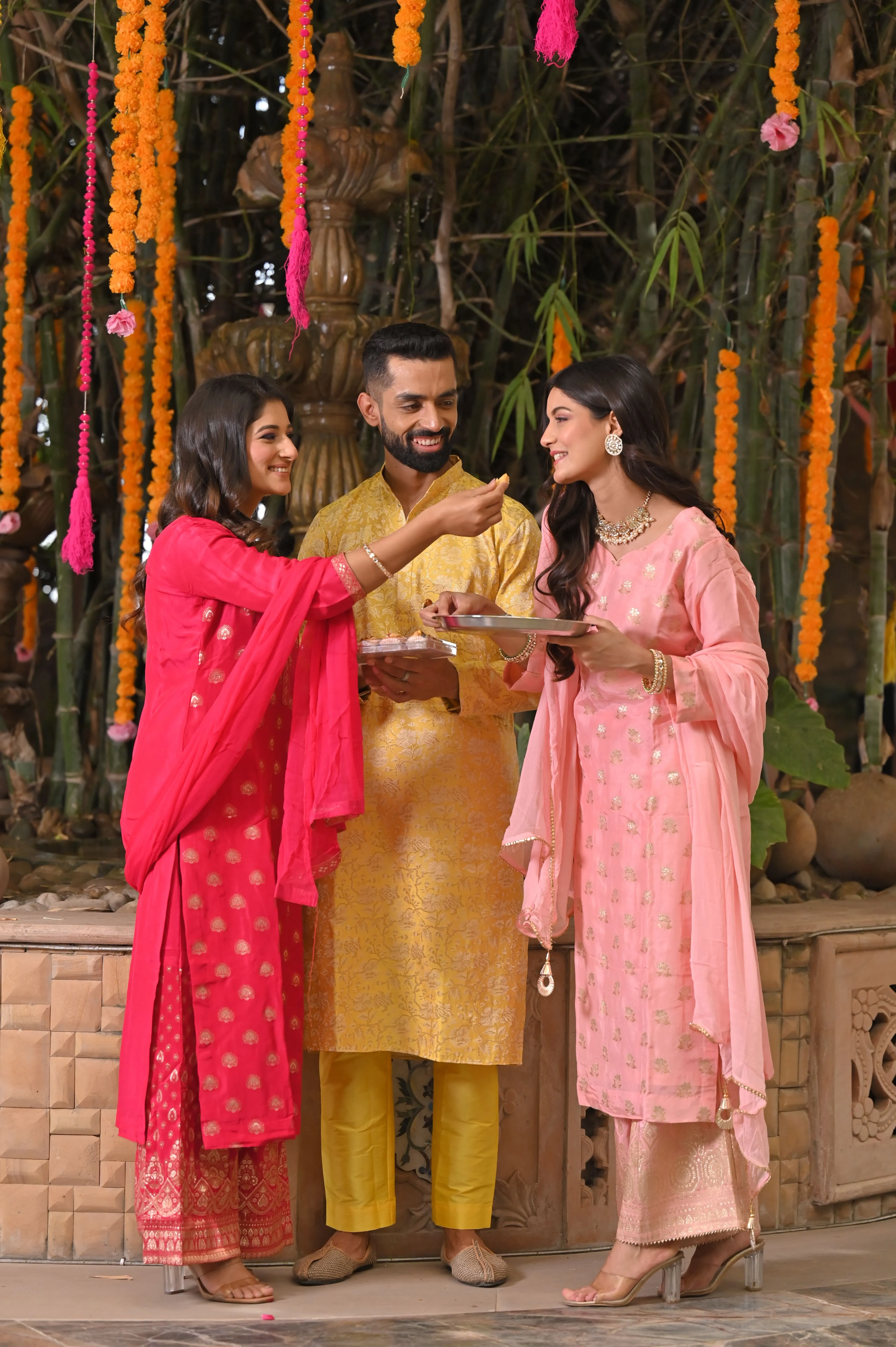 Gleaming Yellow Brocade Kurta Pajama