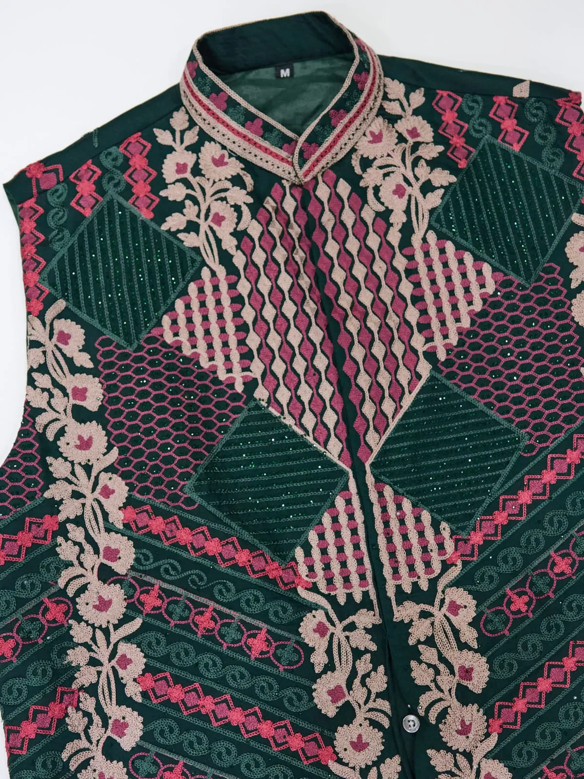 Green Viscose Rajwadi Silk Heavy Thread Work Kurta Payjama With Koti Jacket