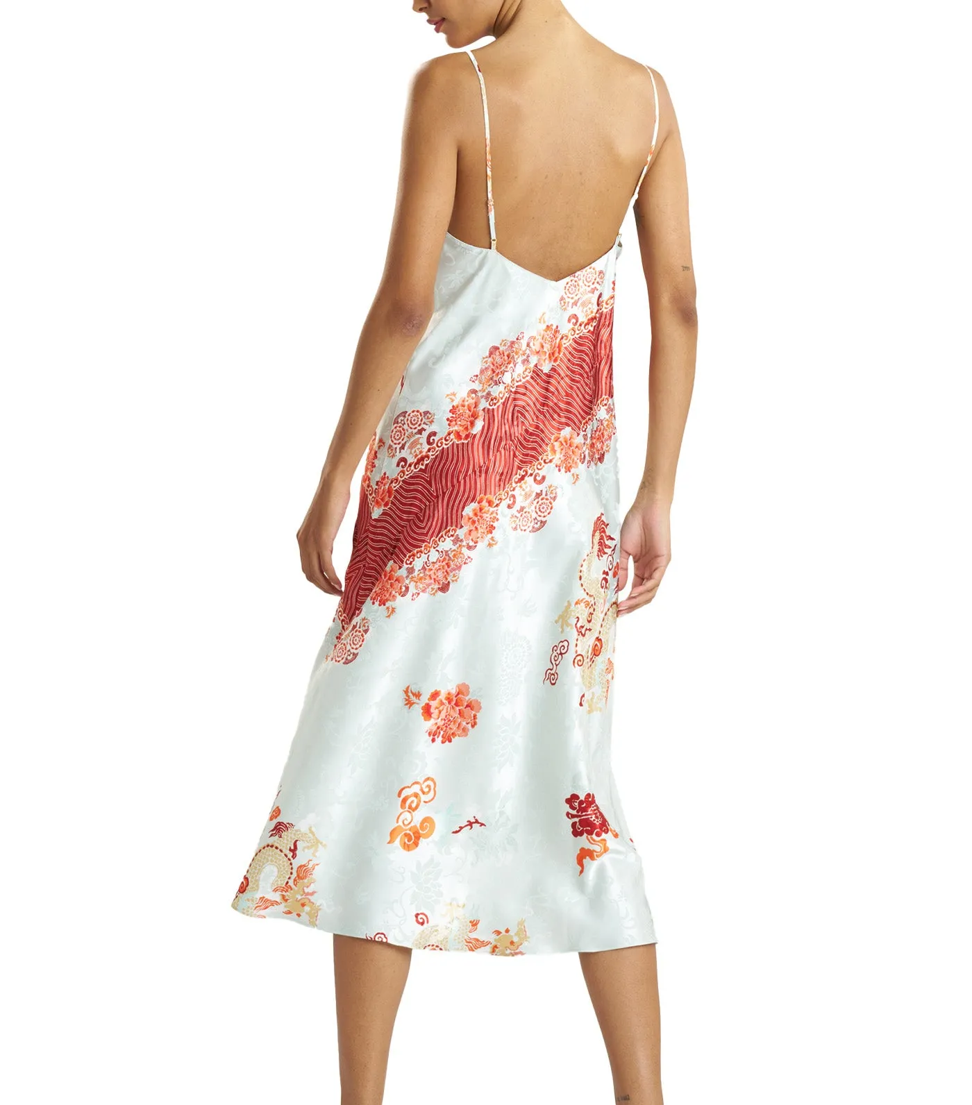 Imperial Dragon Jacquard Gown Light Aqua