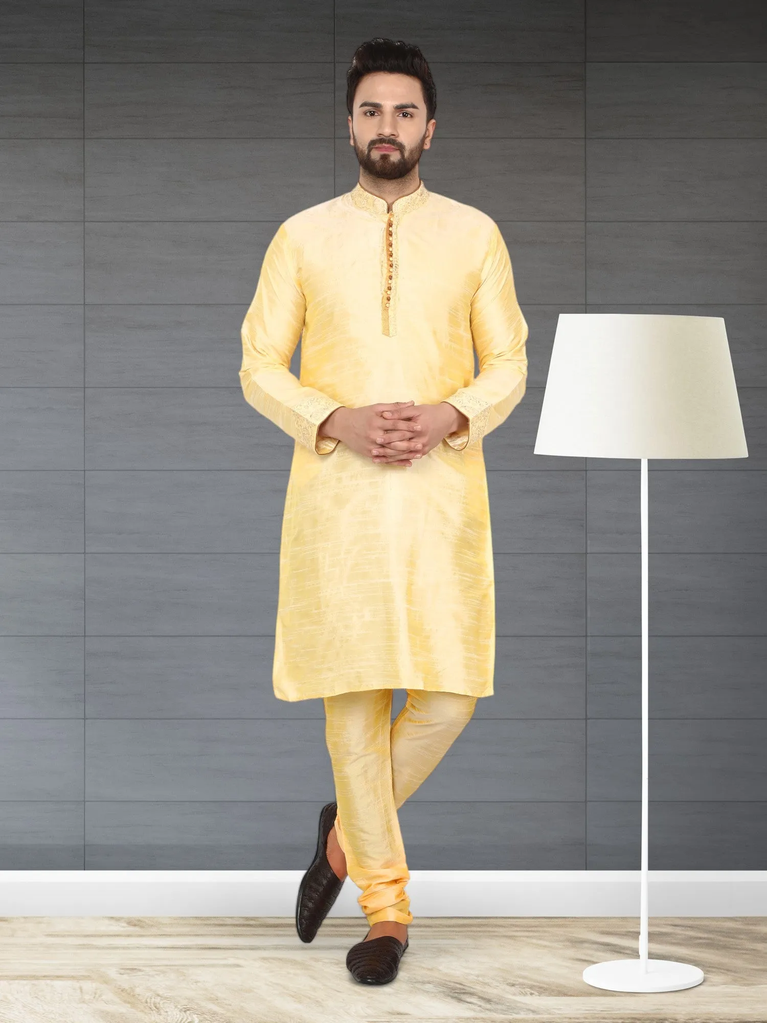 Kurta Pajama For Men Indian Festival Wedding Party Dress Beige