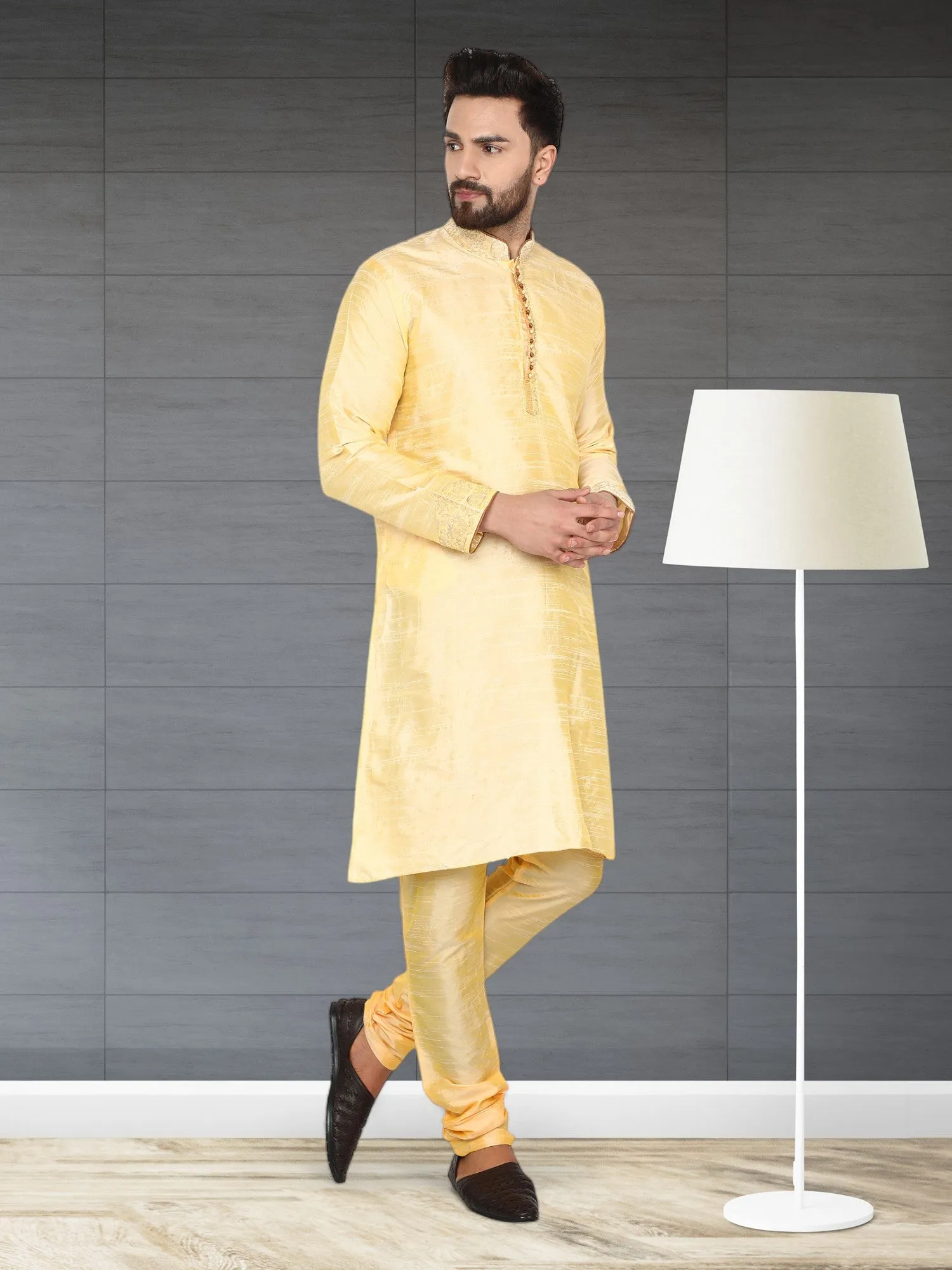 Kurta Pajama For Men Indian Festival Wedding Party Dress Beige