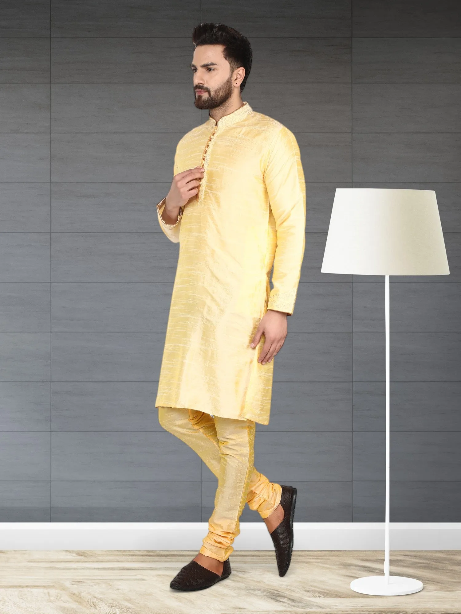 Kurta Pajama For Men Indian Festival Wedding Party Dress Beige
