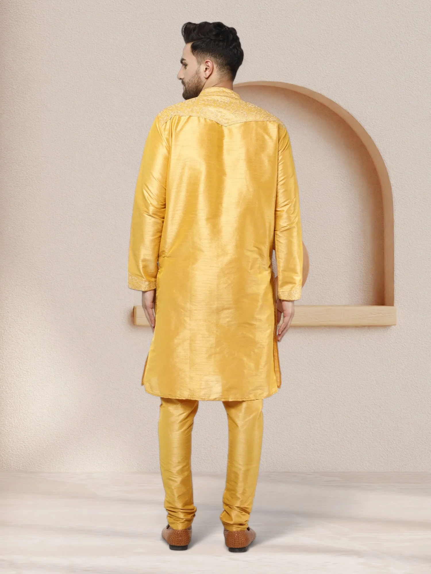 Kurta Pajama For Men Indian Festival Wedding Party Dress Gold