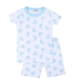 Magnolia Baby Little Boys Blue Sweet Whales Short Pajamas