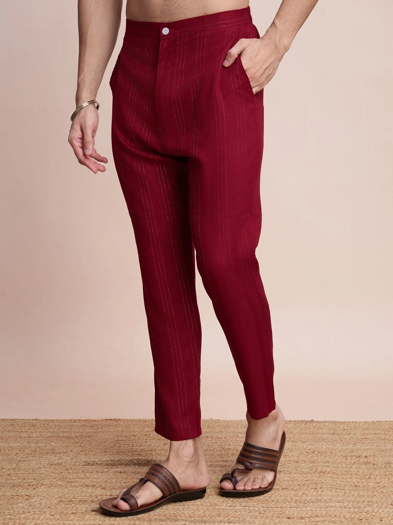 Maroon Colour Viscose Silk With Heavy Mirror Work Kurta Payjama