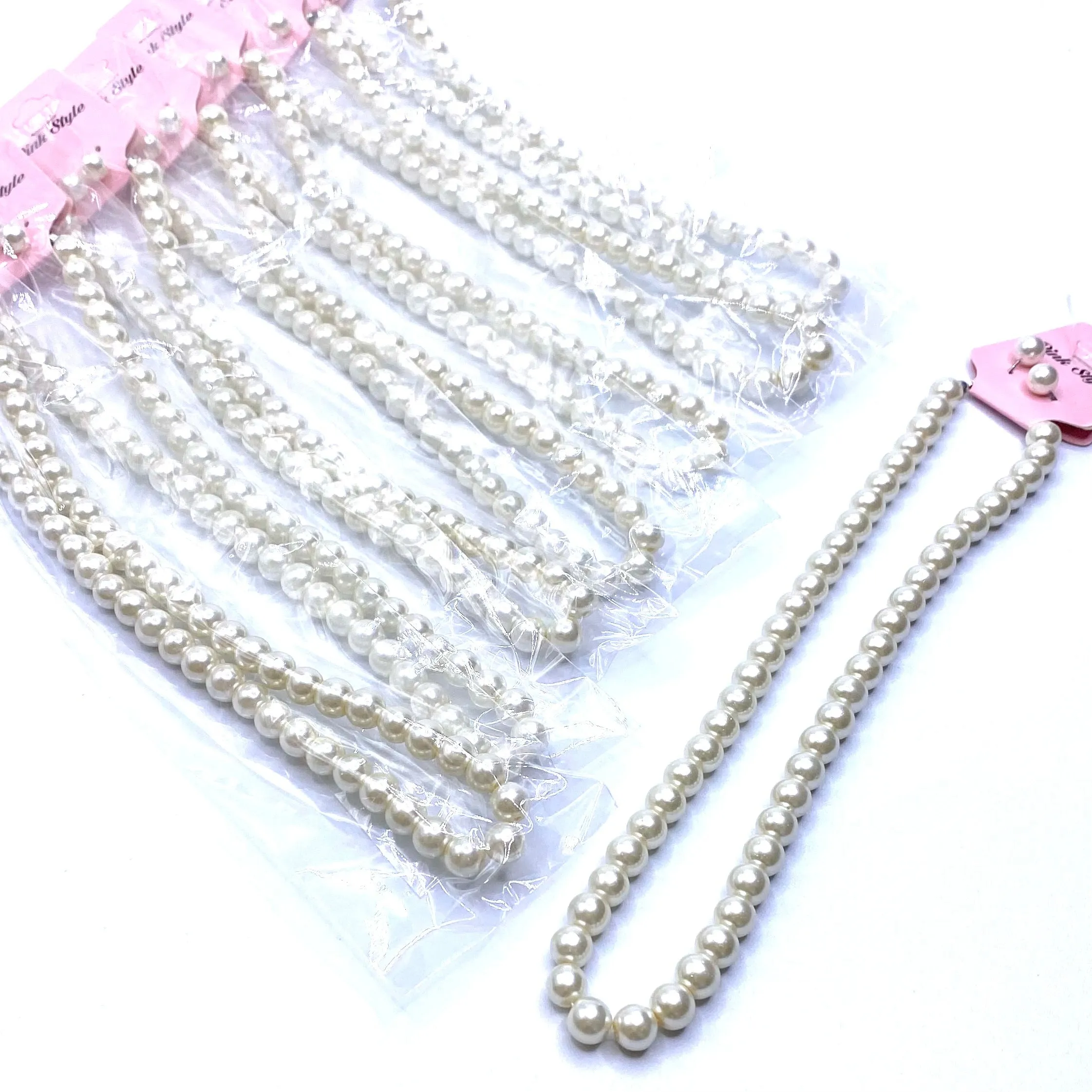 Necklace Set Pearl Off White Dozen