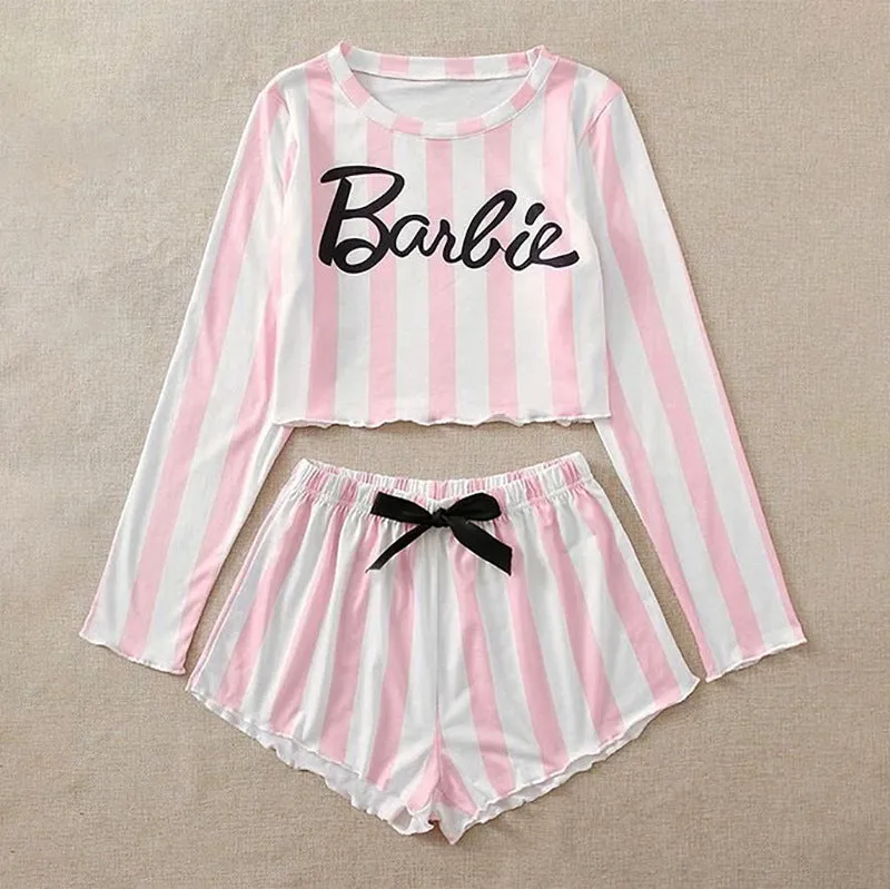 Pink And White Striped Pajamas
