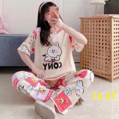 Women Sleepwear Wholesale Summer Fashion Printed 2Pieces Set Short Sleeve Woman Pajamas  S279100
