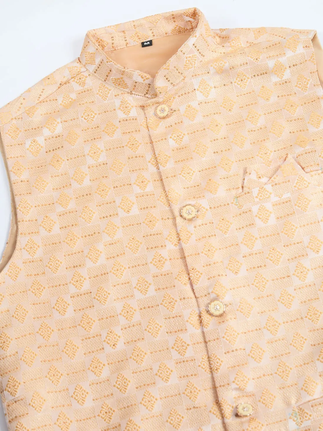 Yellow Viscose Silk Heavy Sequin Work Kurta Pajama & Koti Jacket